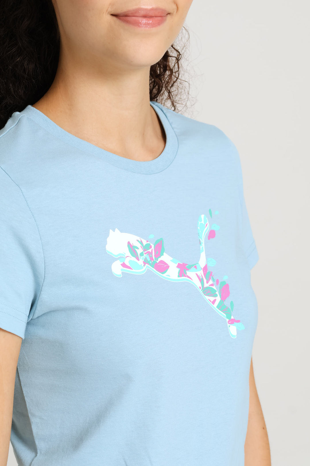 Graphics Floral Cat Tee - Seafoam