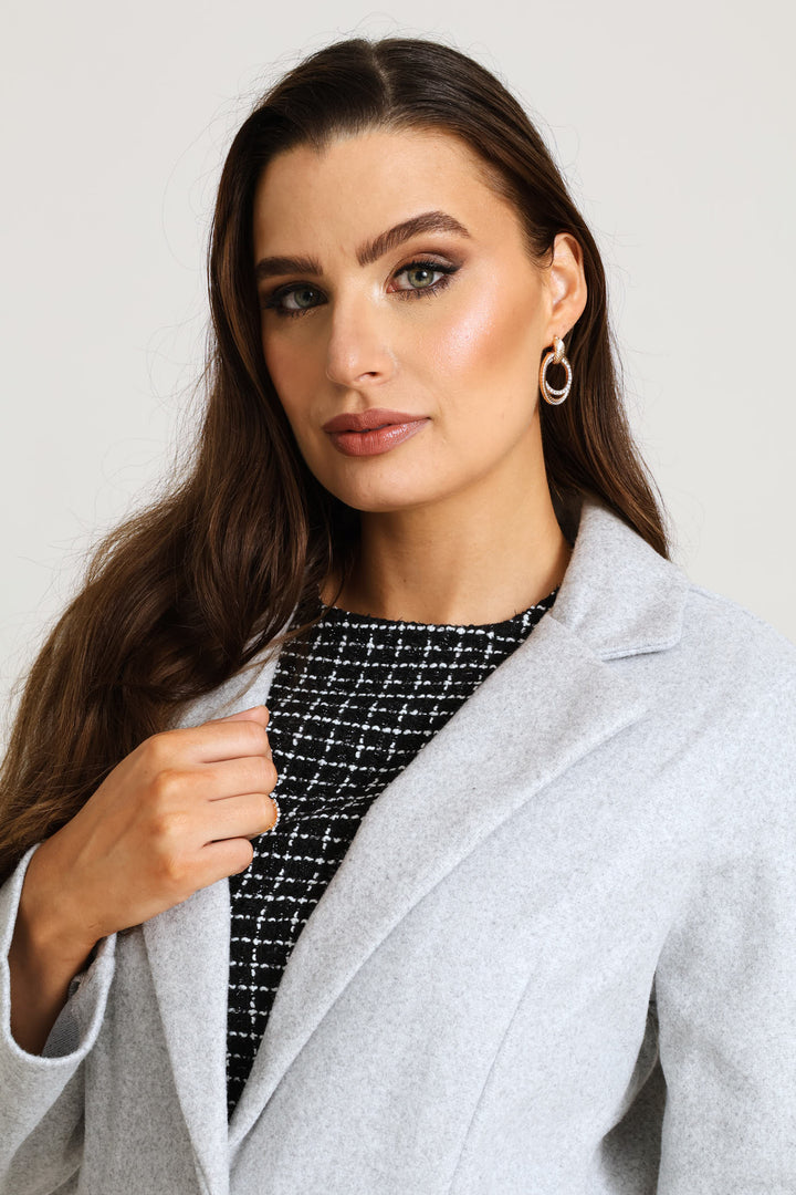 Basic Button Coat - Grey