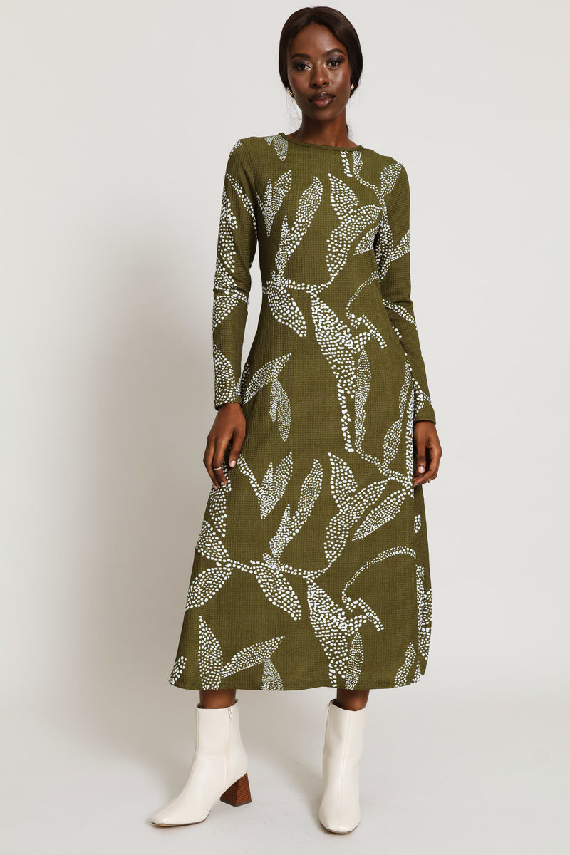 A-Line Crinkle Midaxi - White