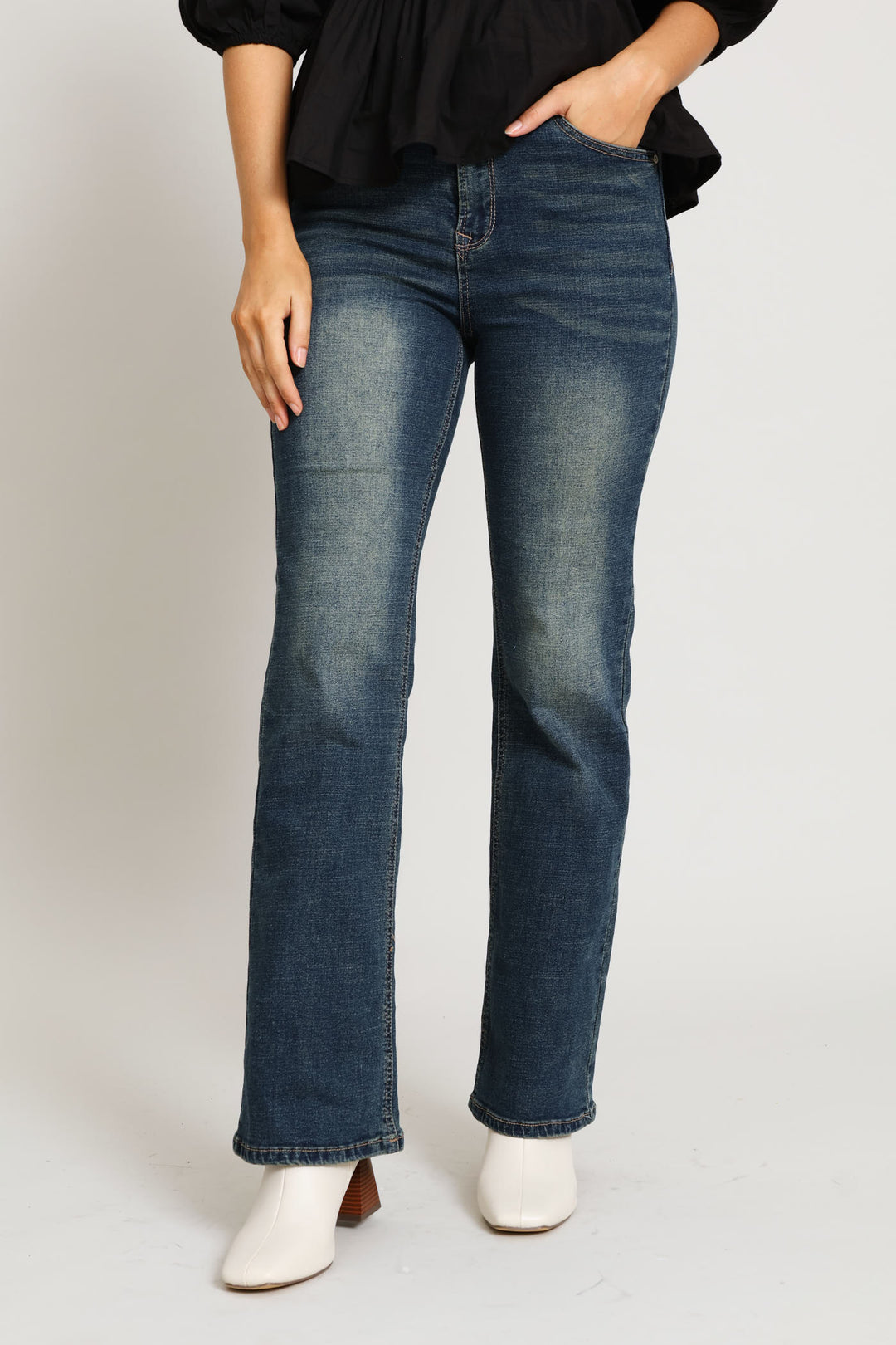 Classic Hi-Rise Boot Leg Denim - Tea Stain