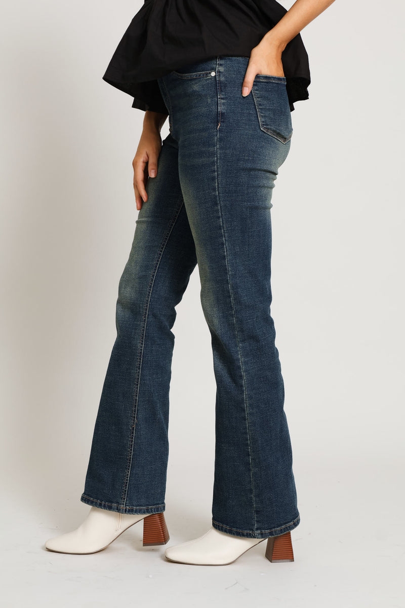 Classic Hi-Rise Boot Leg Denim - Tea Stain