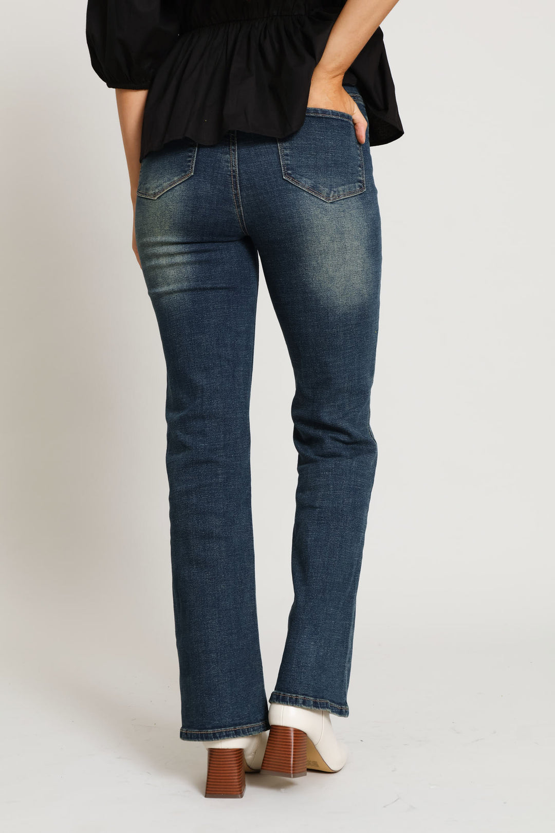 Classic Hi-Rise Boot Leg Denim - Tea Stain
