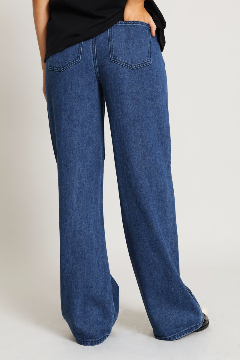 Hi-Rise Cornelli Wide Leg Jean - Dark Wash