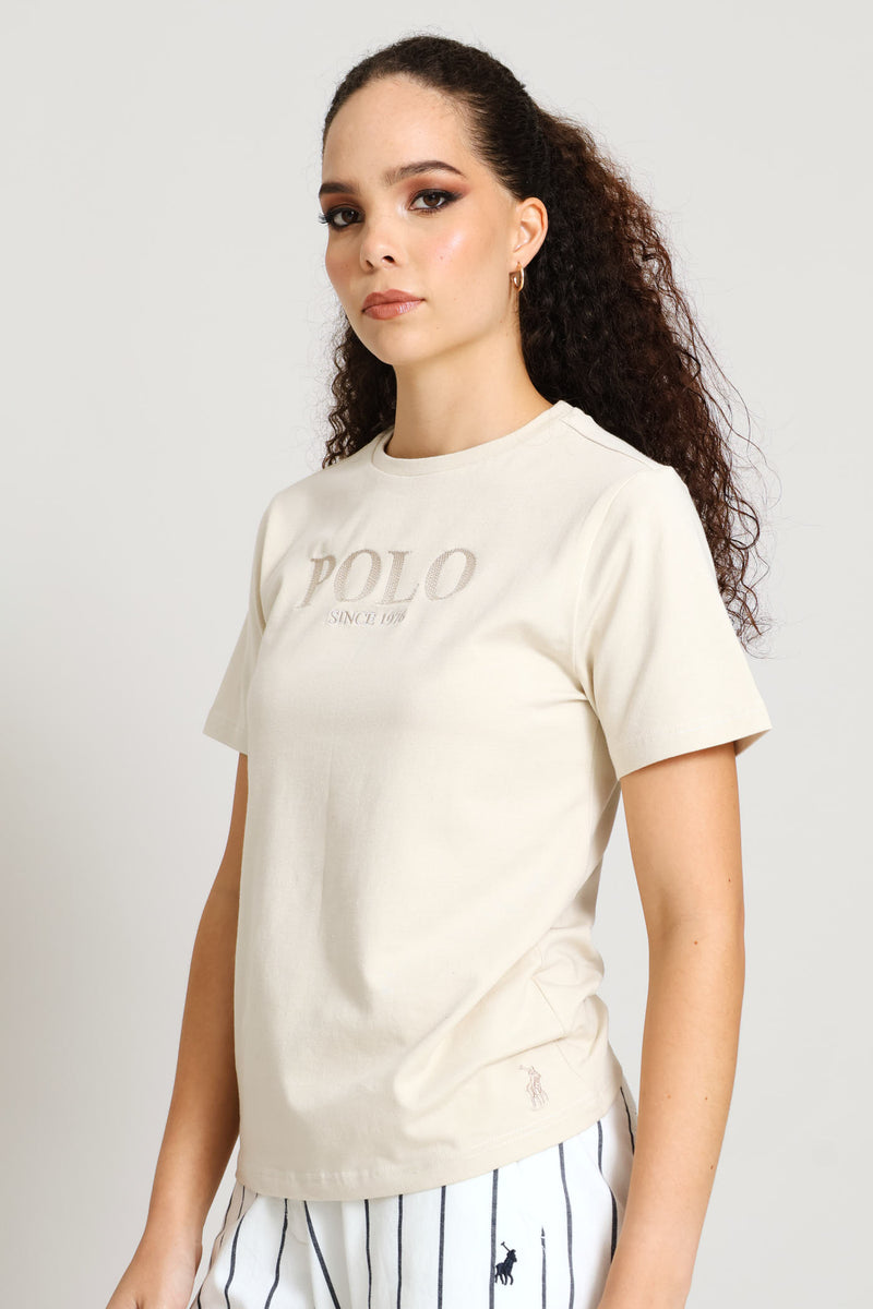 Quinn Embroidery T-Shirt - Bronze