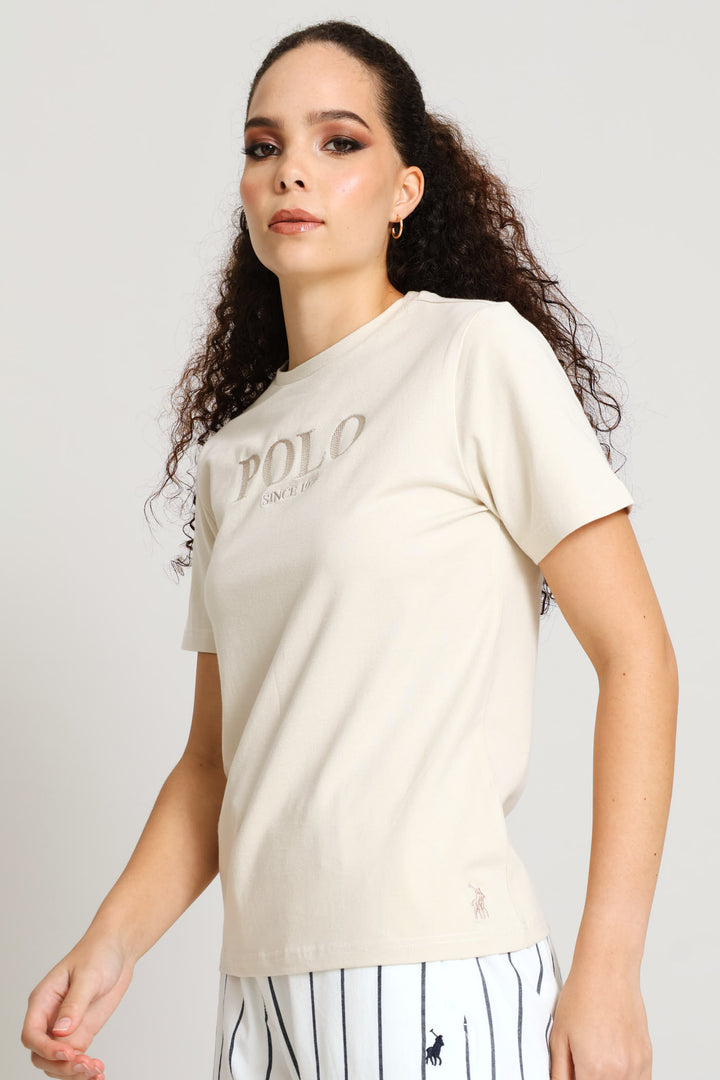 Quinn Embroidery T-Shirt - Bronze