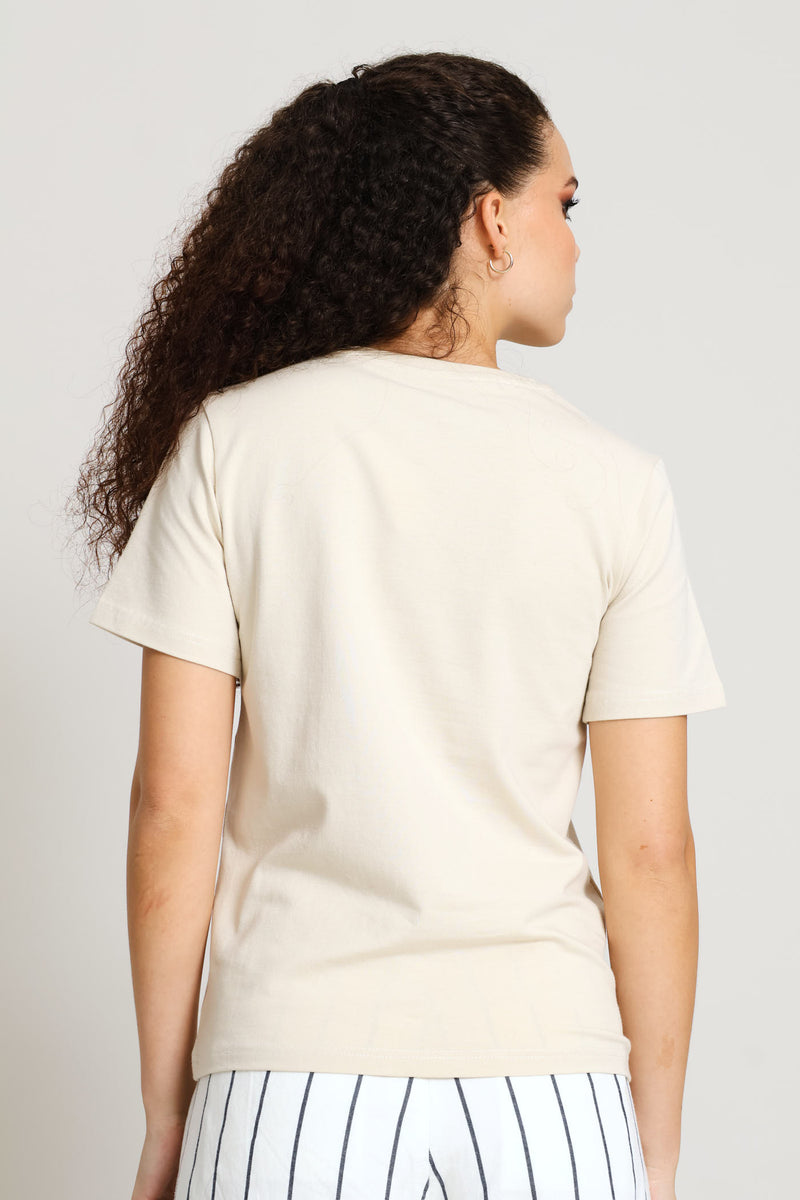 Quinn Embroidery T-Shirt - Bronze