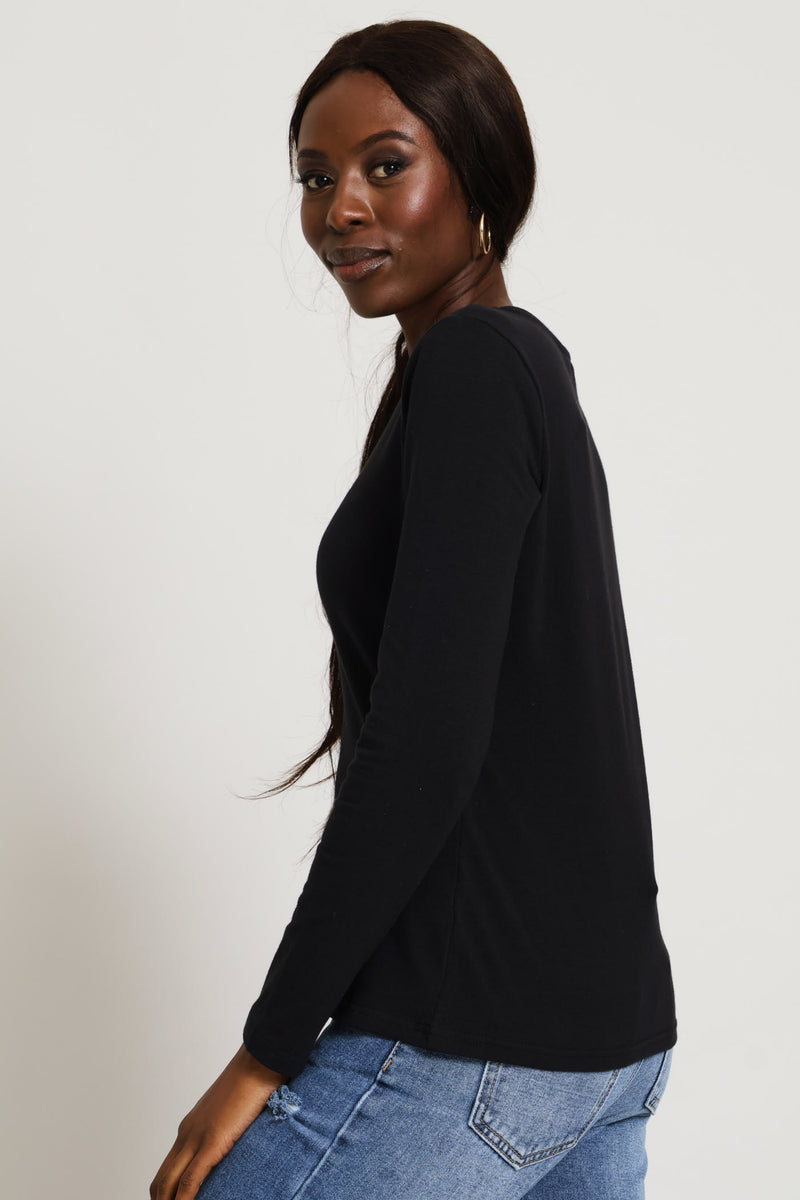 Long Sleeve Crew Tee - Black