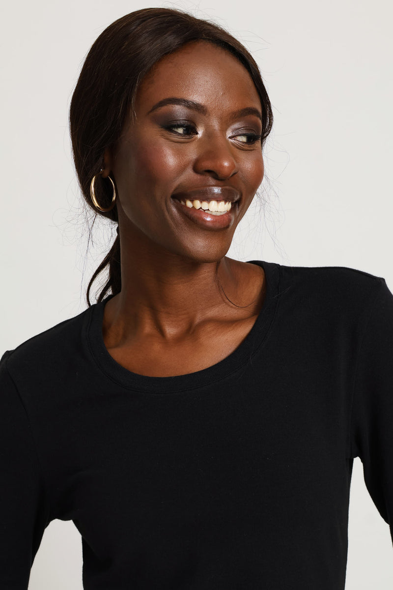 Long Sleeve Crew Tee - Black