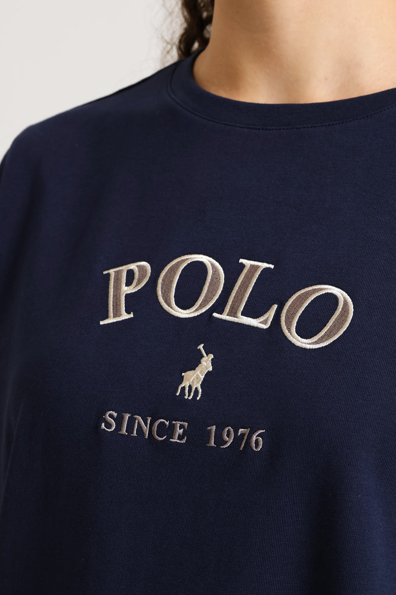 Charlie Embroidered T-Shirt - Navy