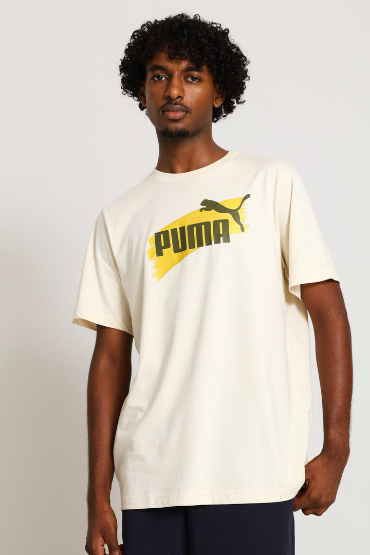 Metallic Smudge Graphic Tee - Stone