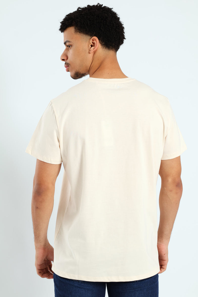Short Sleeve Embroidered Tee - Vanilla