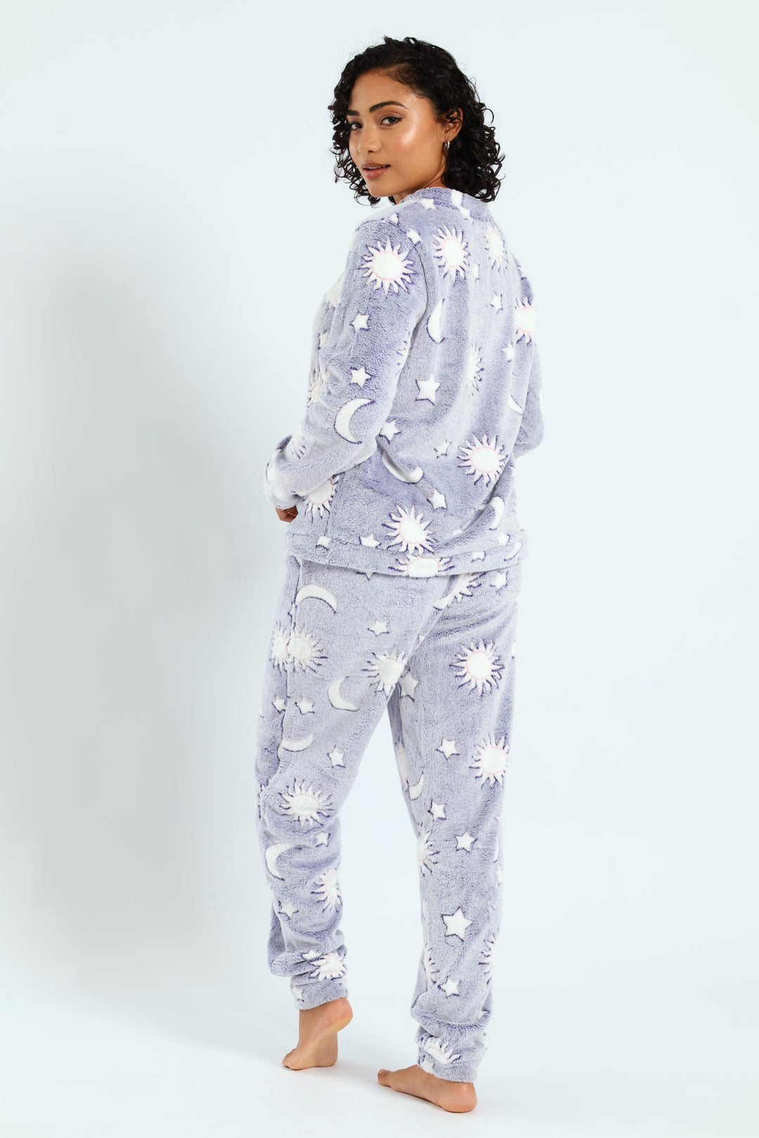 Long Sleeve Stars & Moon Cosy Sleep Set - Navy