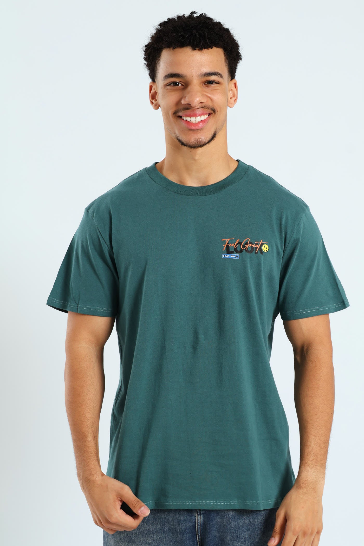 Mens Slogan Front & Back Tee - Forest Green – Edgars Mens Slogan Front & Back Tee - Forest Green – Edgars
