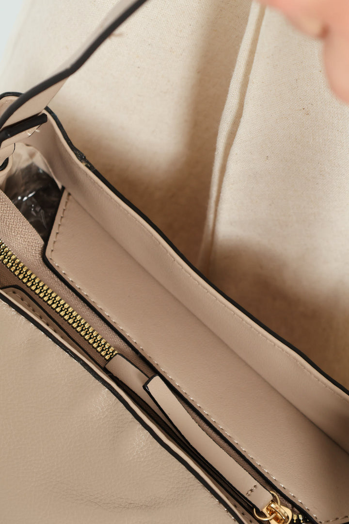 Front Zip Bucket Bag - Grey