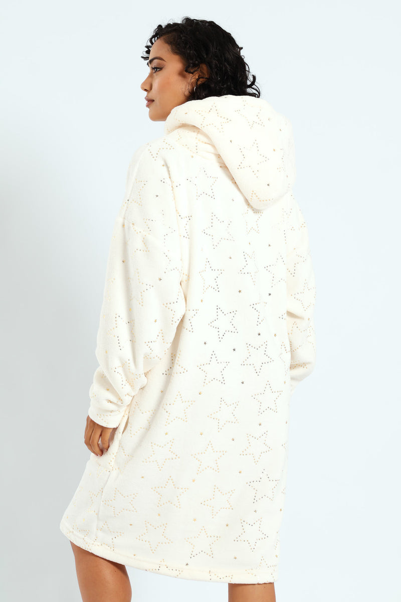 Foil Star Oversize Snuggie - Cream