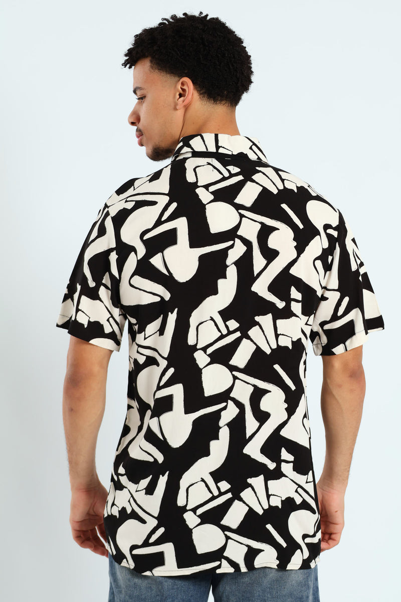 Geo Print Shirt - Black