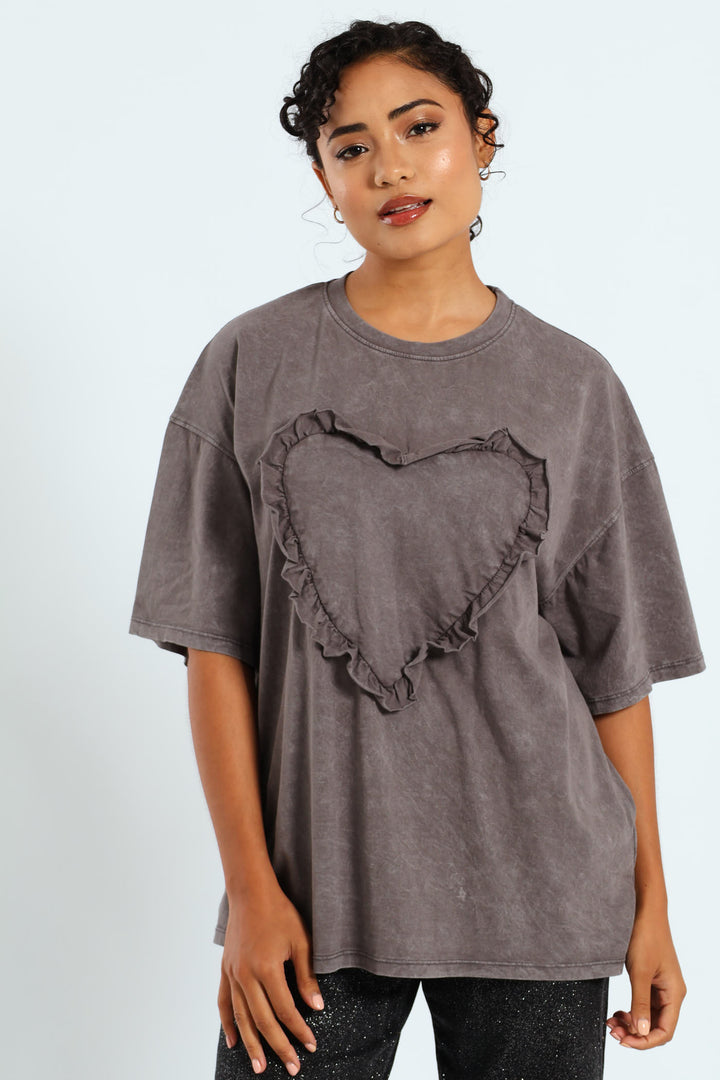 Pigment Heart Tee - Charcoal