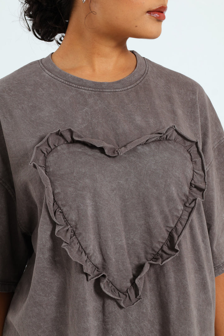 Pigment Heart Tee - Charcoal