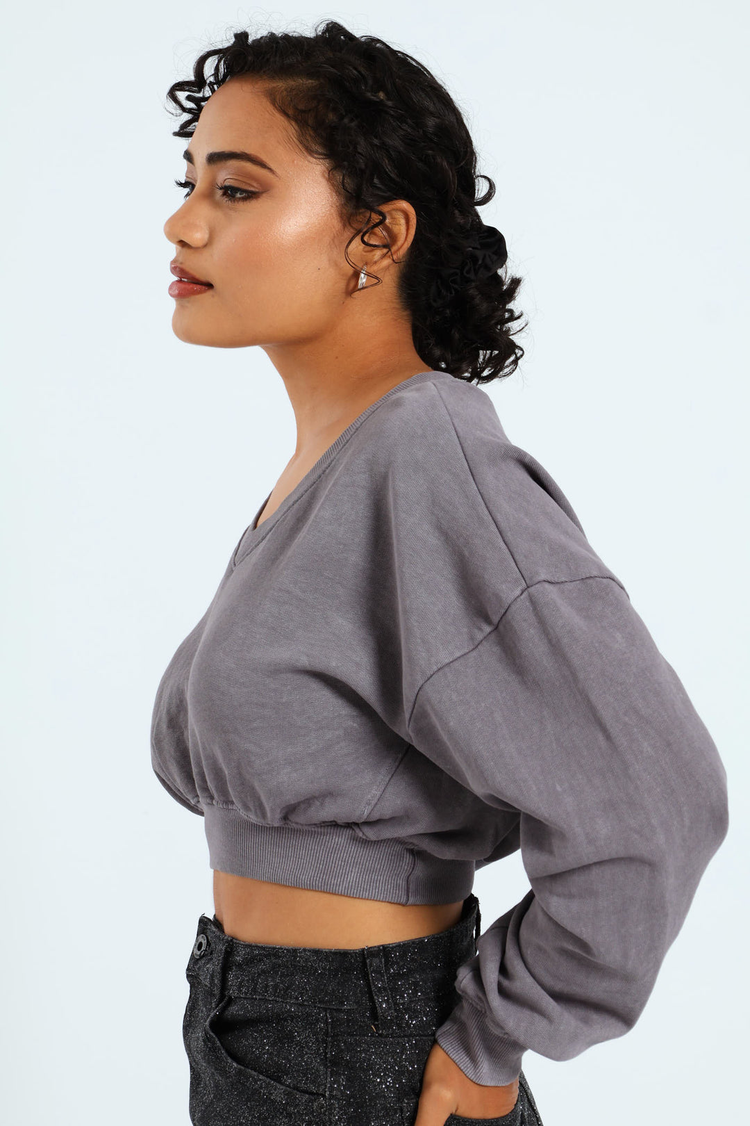 Washed Fleece Top - Blue