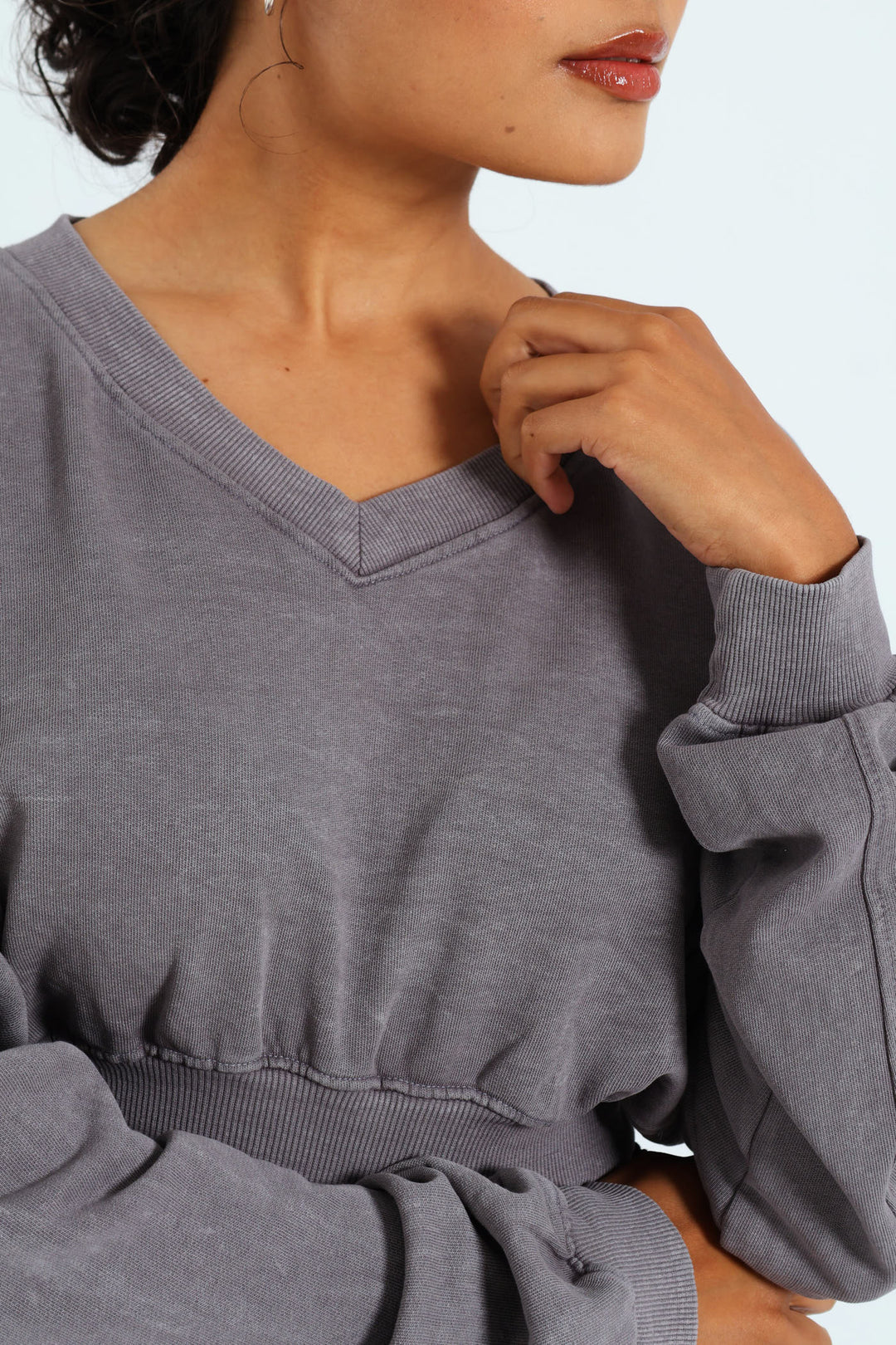 Washed Fleece Top - Blue