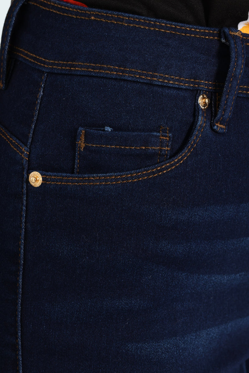 Push Up Hi-Waist Skinny Denim - Dark Wash