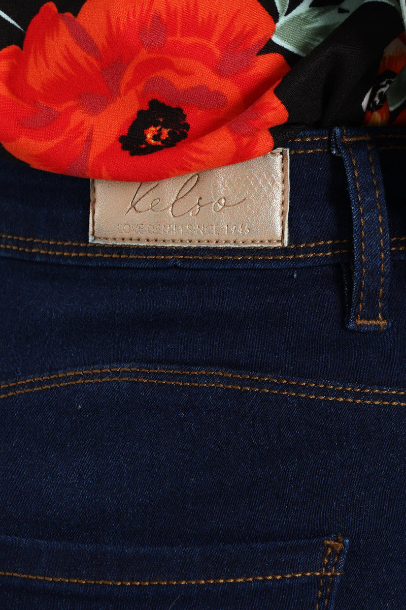 Push Up Hi-Waist Skinny Denim - Dark Wash