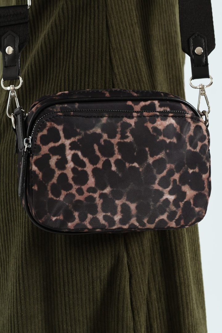Leopard Print Nylon Camera Bag - Multi