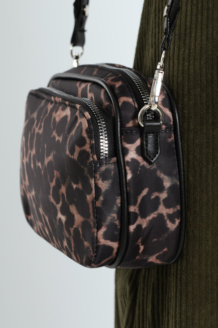 Leopard Print Nylon Camera Bag - Multi