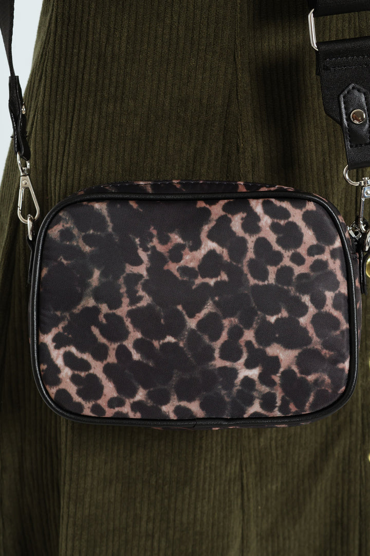 Leopard Print Nylon Camera Bag - Multi