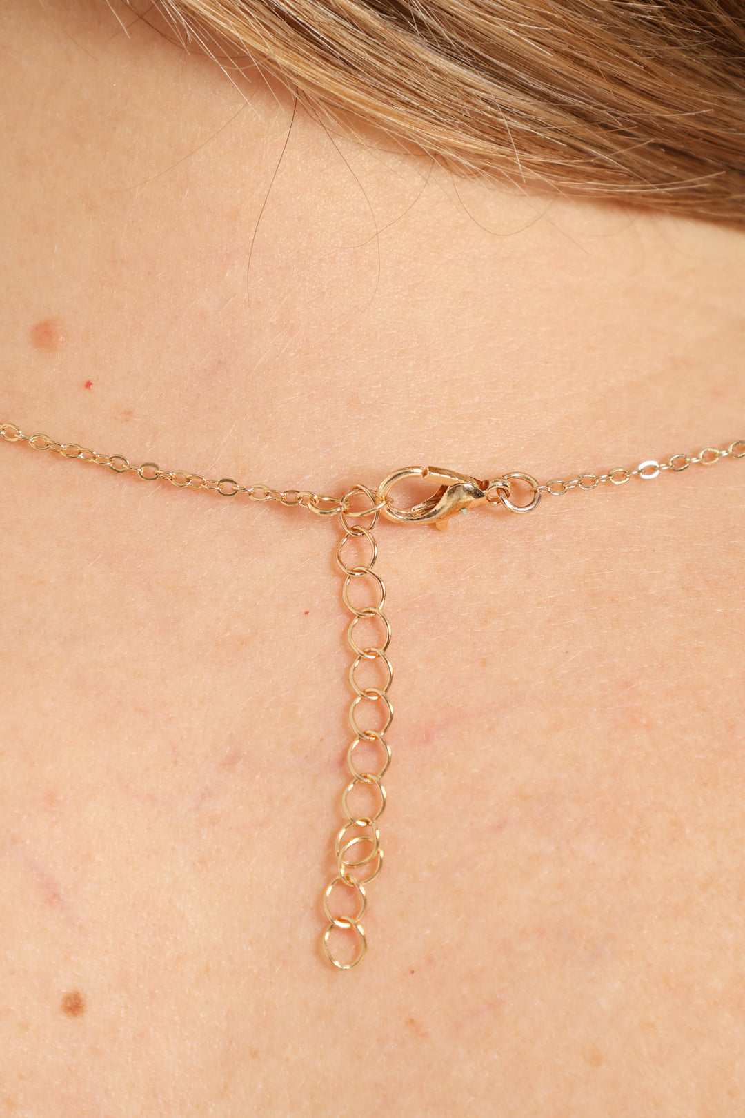 Double Heart Pendant Necklace - Gold