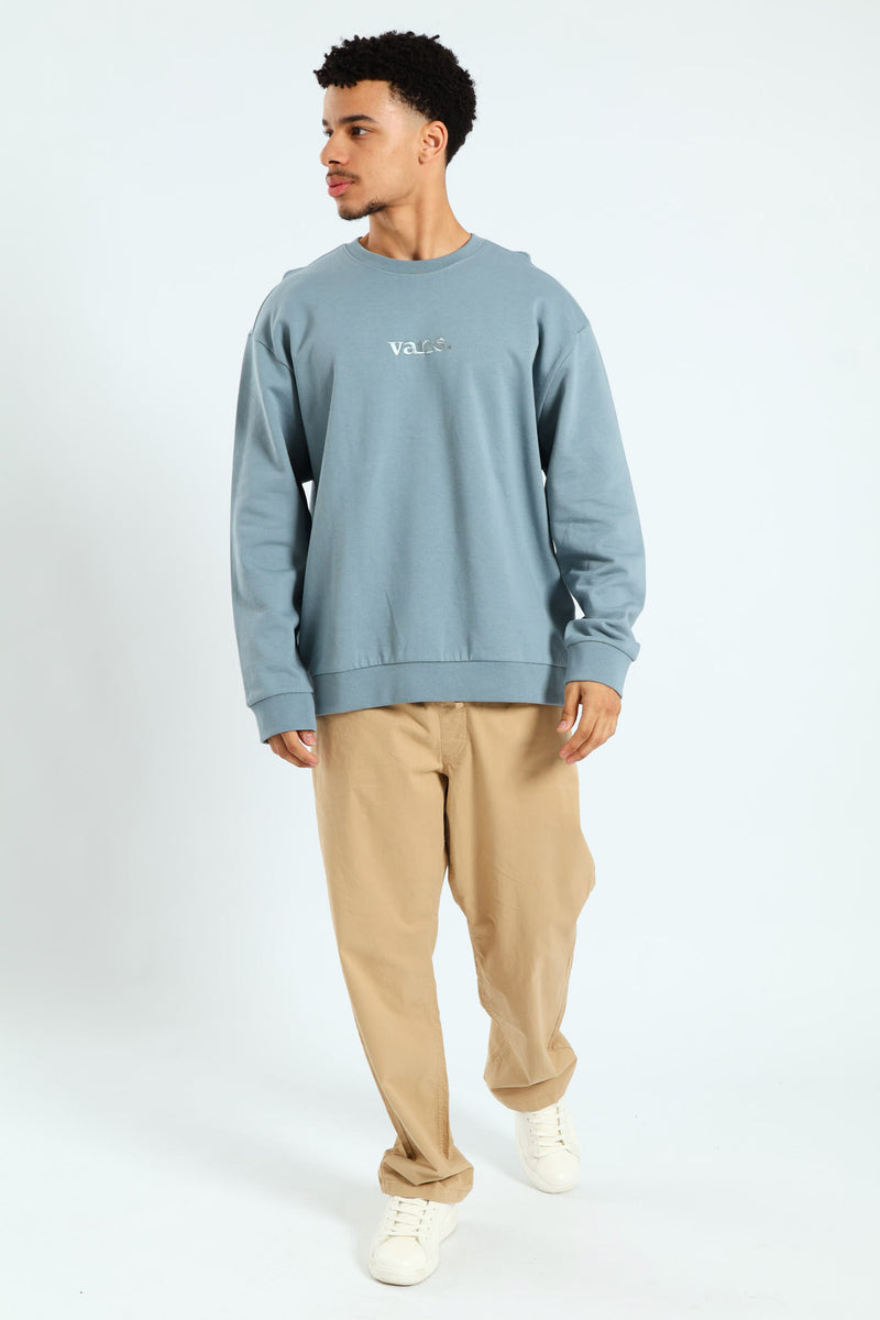Essential Relaxed Crew Top - Smokey Blue