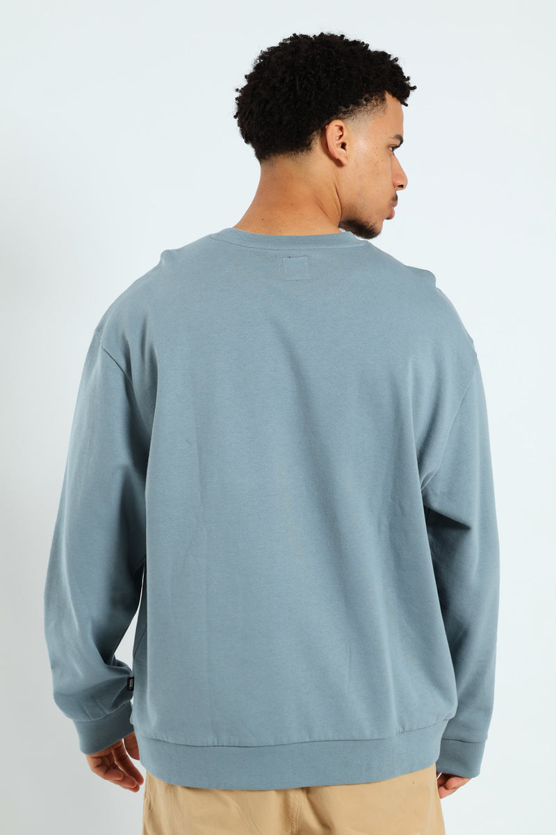 Essential Relaxed Crew Top - Smokey Blue