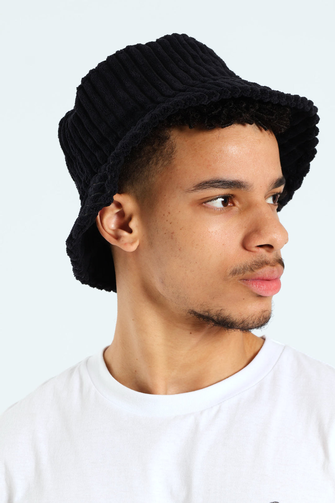 Thick Corduroy Bucket Hat - Black
