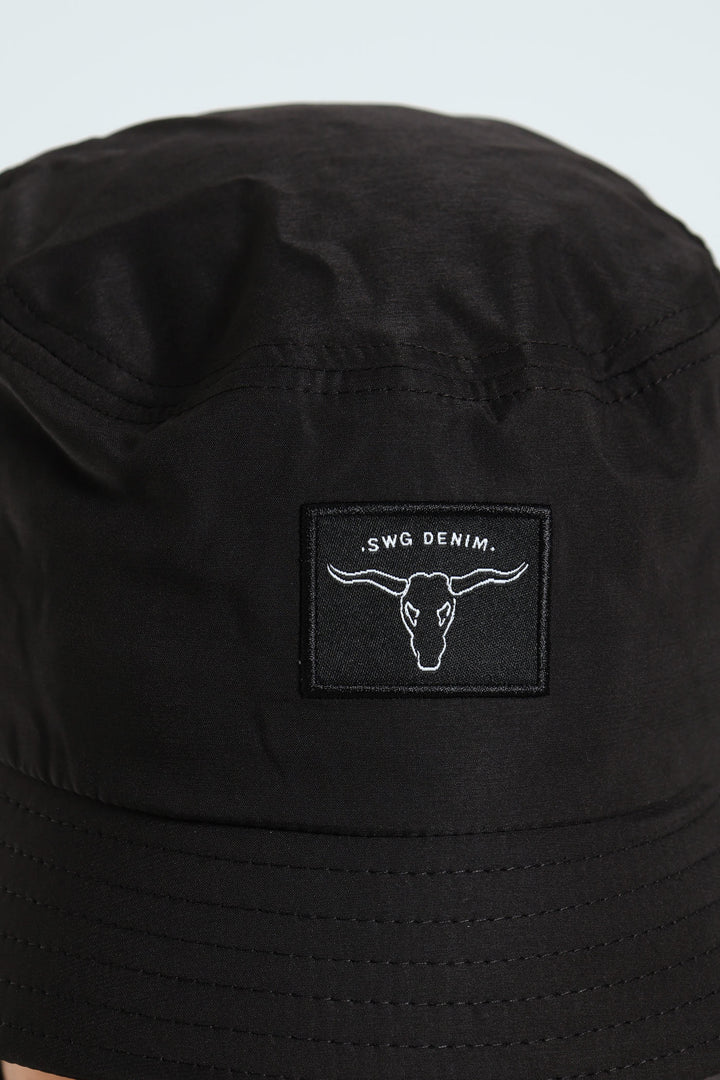 Bull Front Badge Bucket Hat - Black