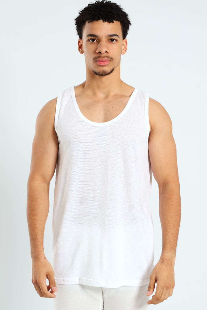 3 Pack Eyelet Vest - White