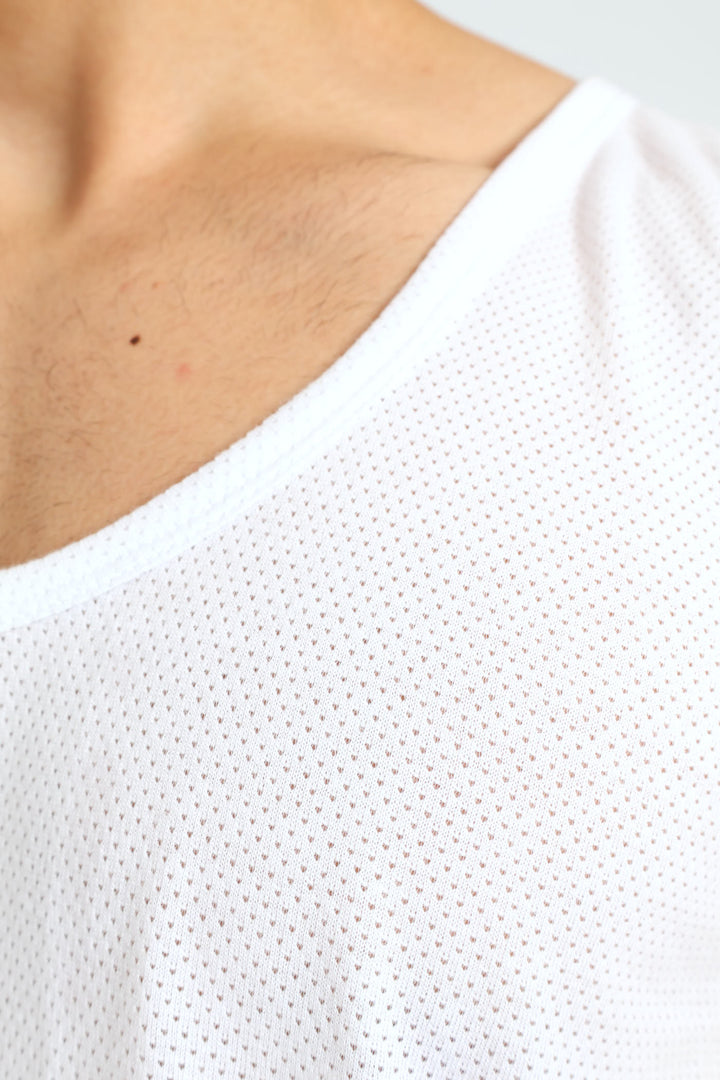 3 Pack Eyelet Vest - White