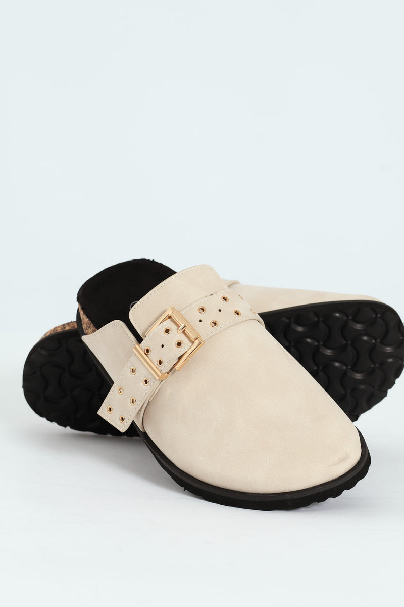 Big Buckle Push In Clog - Off White