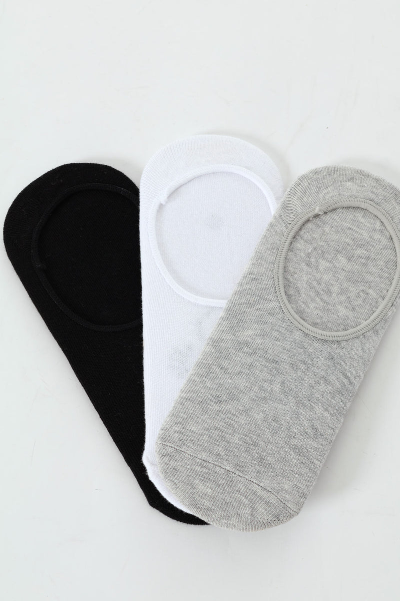 3 Pack Choose Happy Secret Socks - Black/White/Grey