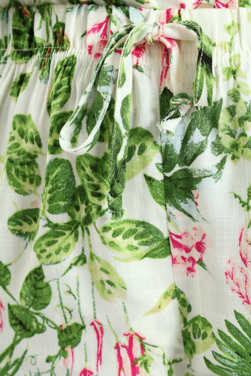Button Through Jungle Linen Short Set - Multi