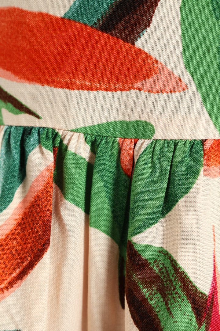 Printed Tiered Gypsy Mini Dress - Multi