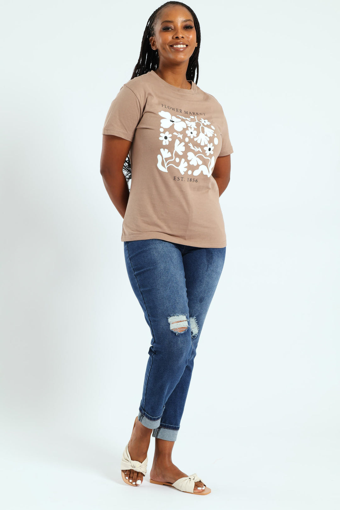 Flower Market Frame Tee - Taupe
