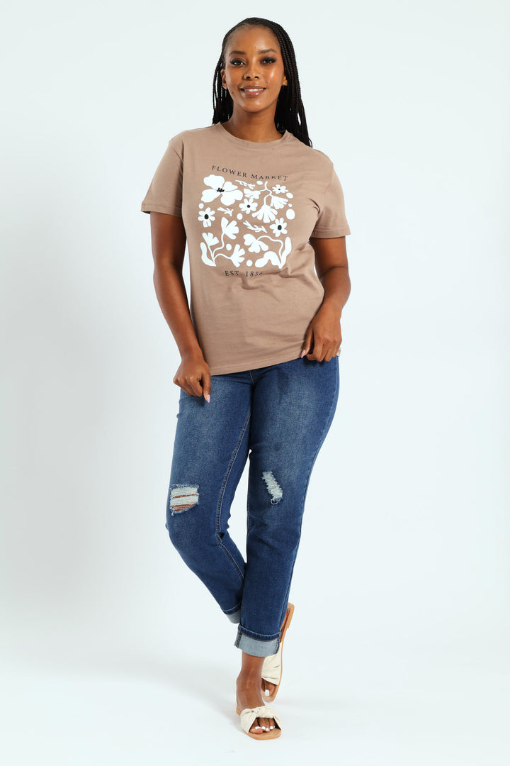 Abraised Turnup Cigarette Jean - Dark Wash