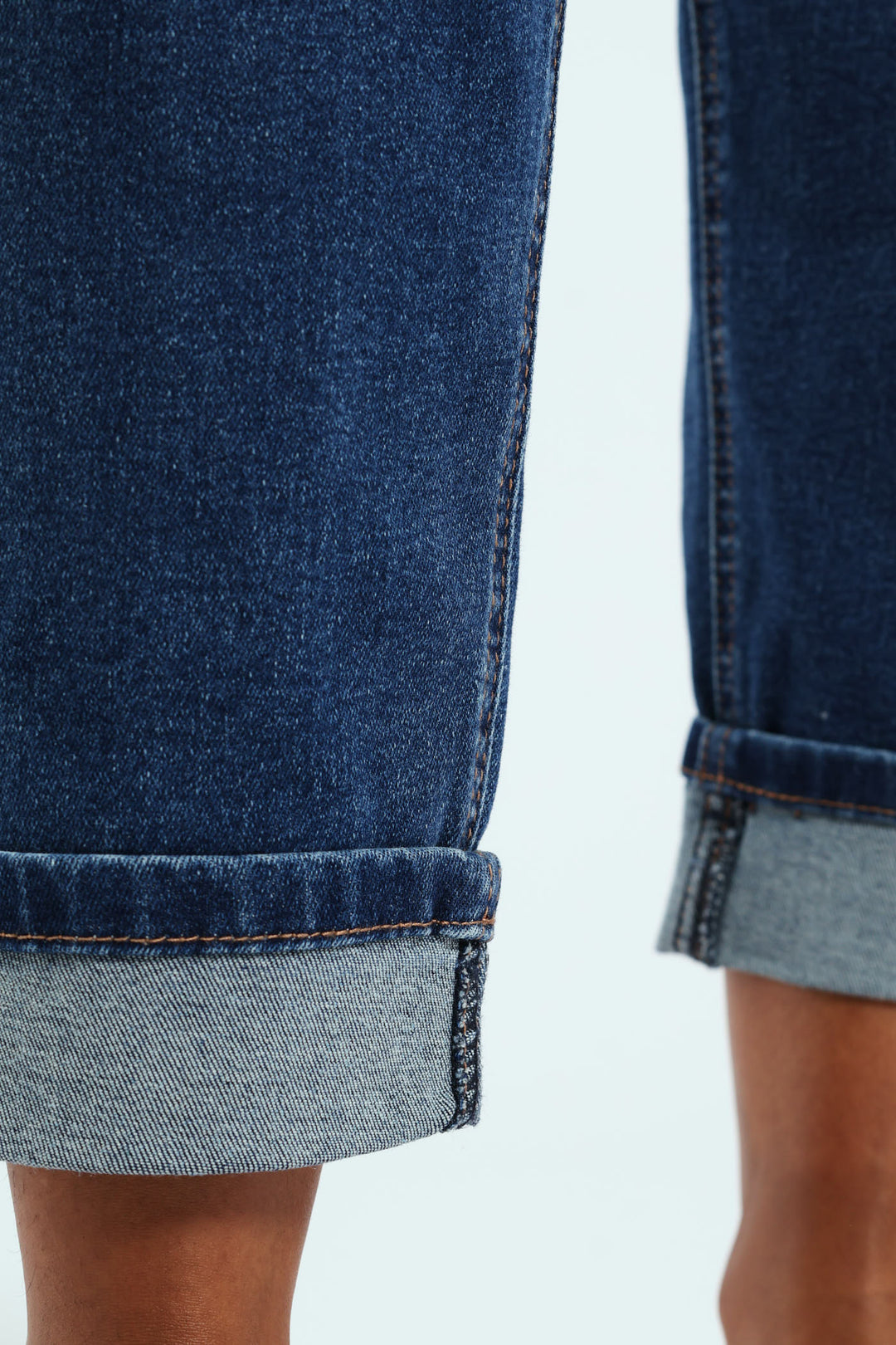 Abraised Turnup Cigarette Jean - Dark Wash