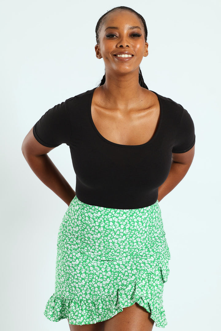 Scoop Neck Bodysuit - Black