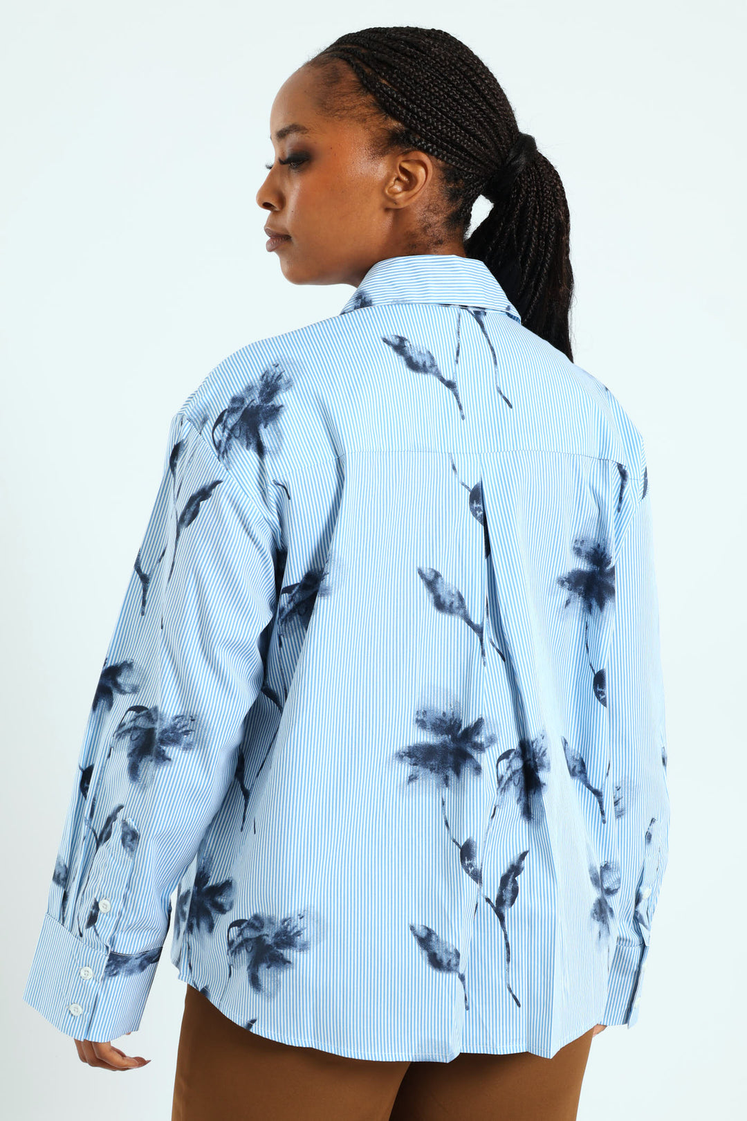 Striped Floral Shirt - Blue