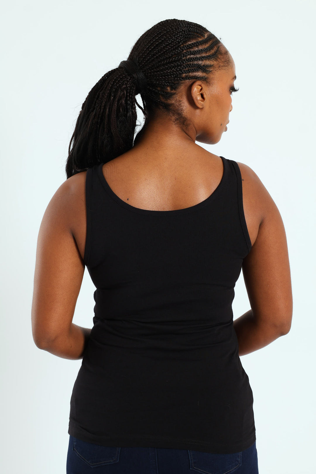 Cotton Lycra Tank Top - Black