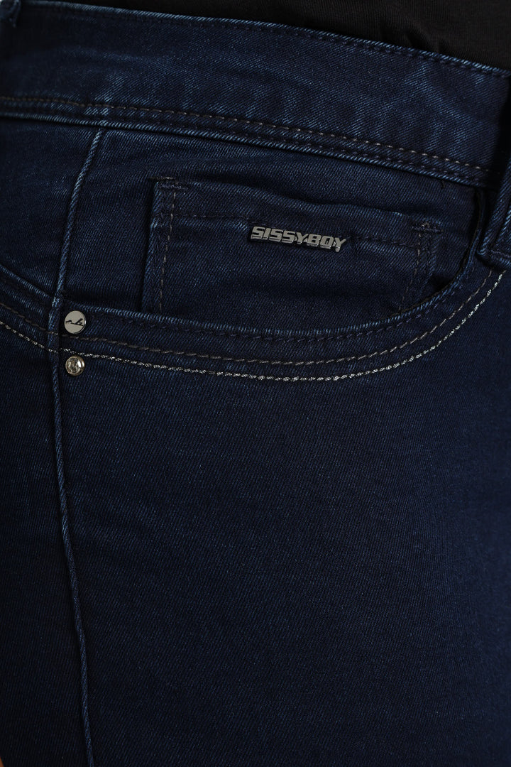 Lia Mid Waist Basic Skinny Jean - Blue/Black