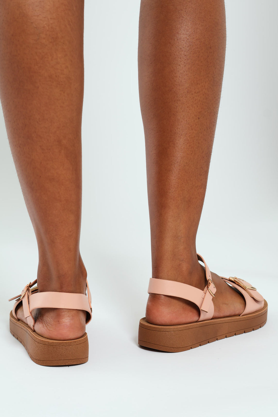 Ankle Strap Sandal With Buckle On Comfort Outsole - Blush