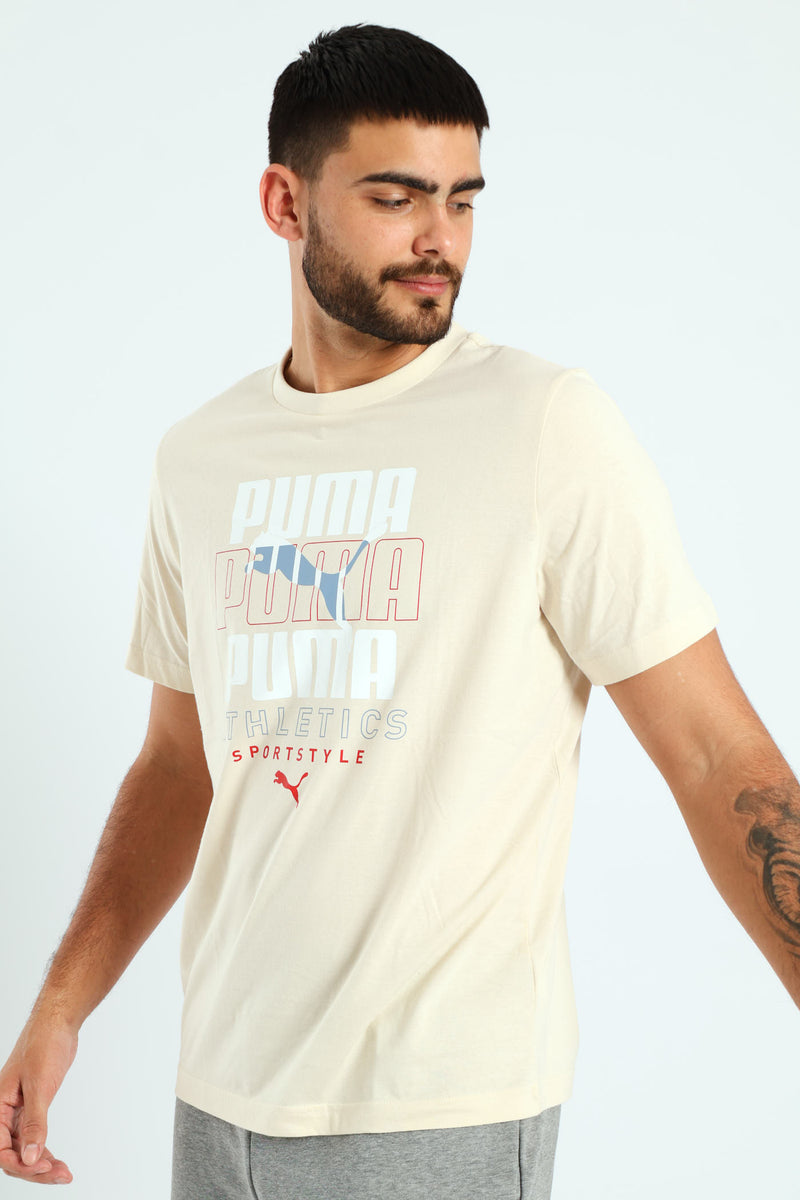 Stacked Graphic Tee - Cream