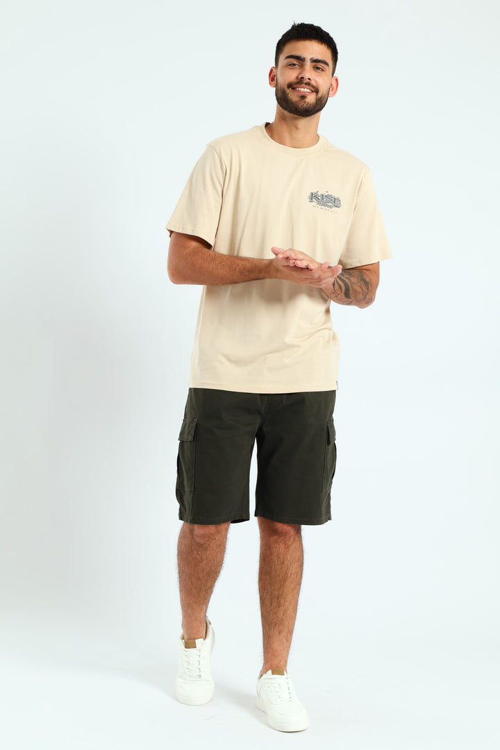 Stone Skull Printed Tee - Stone